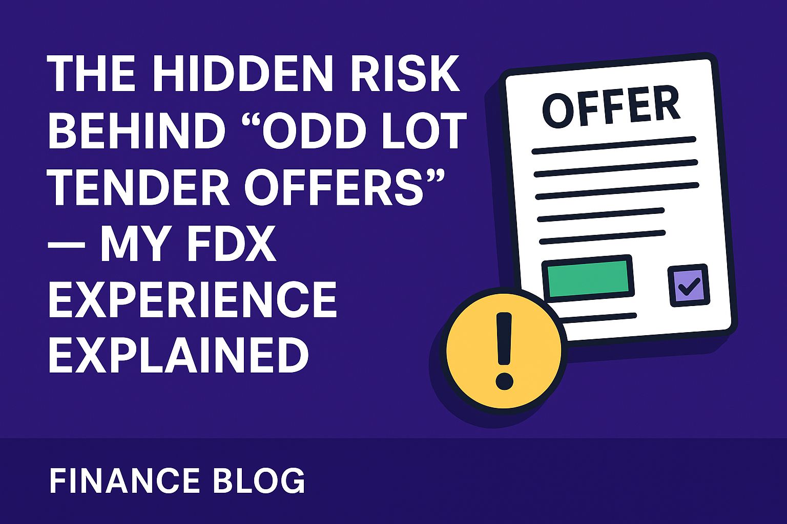 Warning! Odd Lot Tender Offer