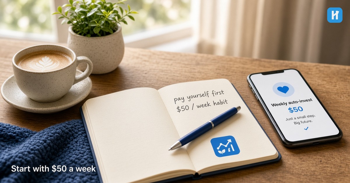 Beginner investing — welcoming start small $50 a week habit